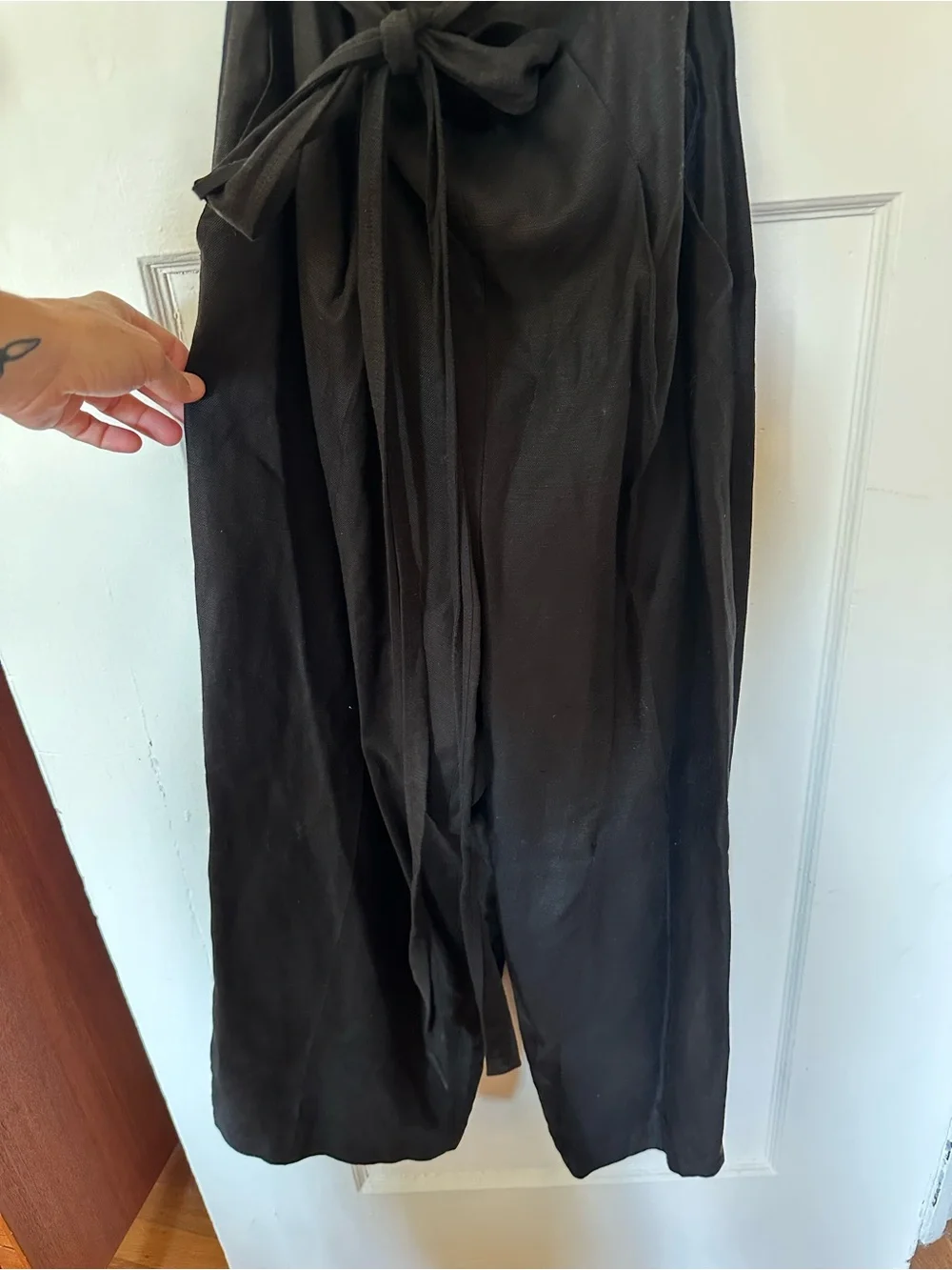 Aritzia Wilfred Brax Wide-Leg Black Wrap Jumpsuit